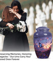 purple meadow themed classic urn for men's cremation.