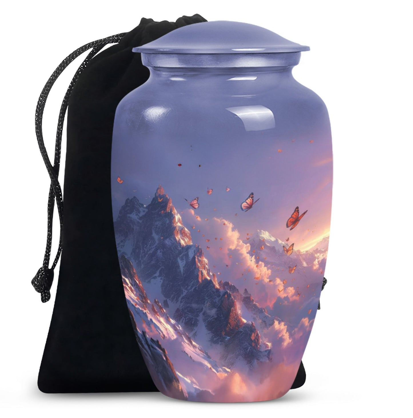 purple meadow urn for burial, Keepsake Urn