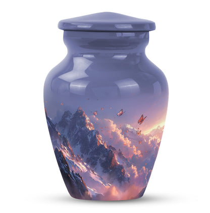 purple meadow urn for burial, Keepsake Urn