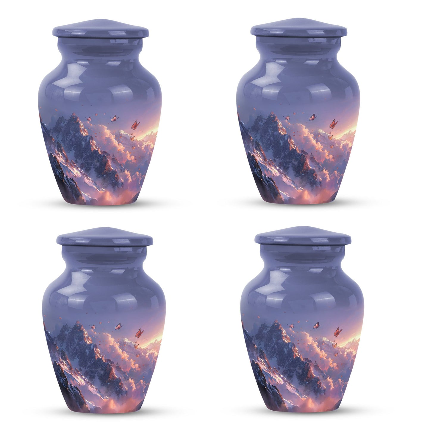 purple meadow urn for burial, Keepsake Urn