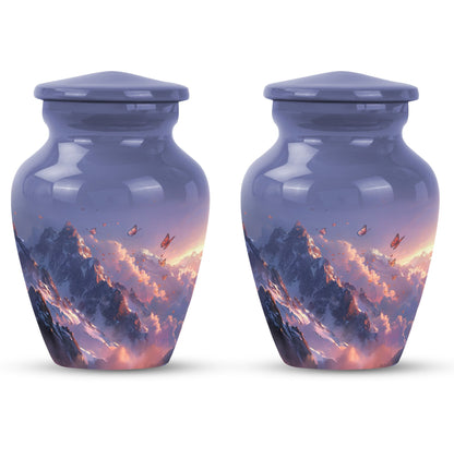 purple meadow urn for burial, Keepsake Urn