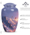 purple meadow urn for burial, Keepsake Urn