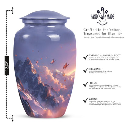 purple meadow urn for burial, Keepsake Urn