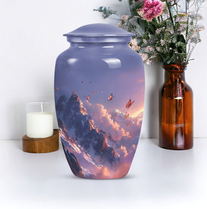 purple meadow urn for burial, Keepsake Urn