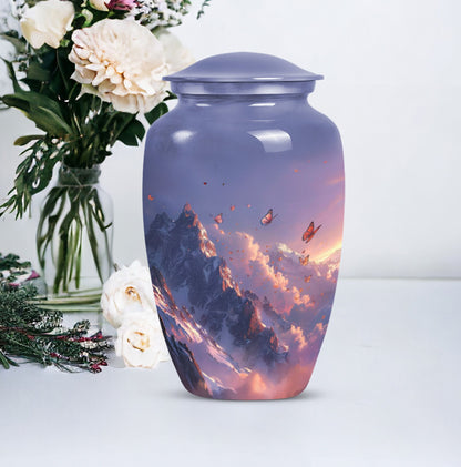 purple meadow urn for burial, Keepsake Urn