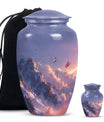 purple meadow urn for burial, Keepsake Urn