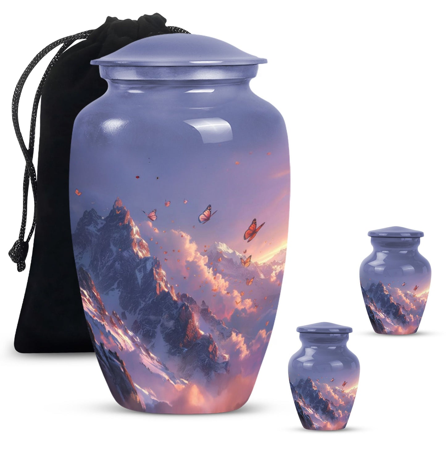 purple meadow urn for burial, Keepsake Urn