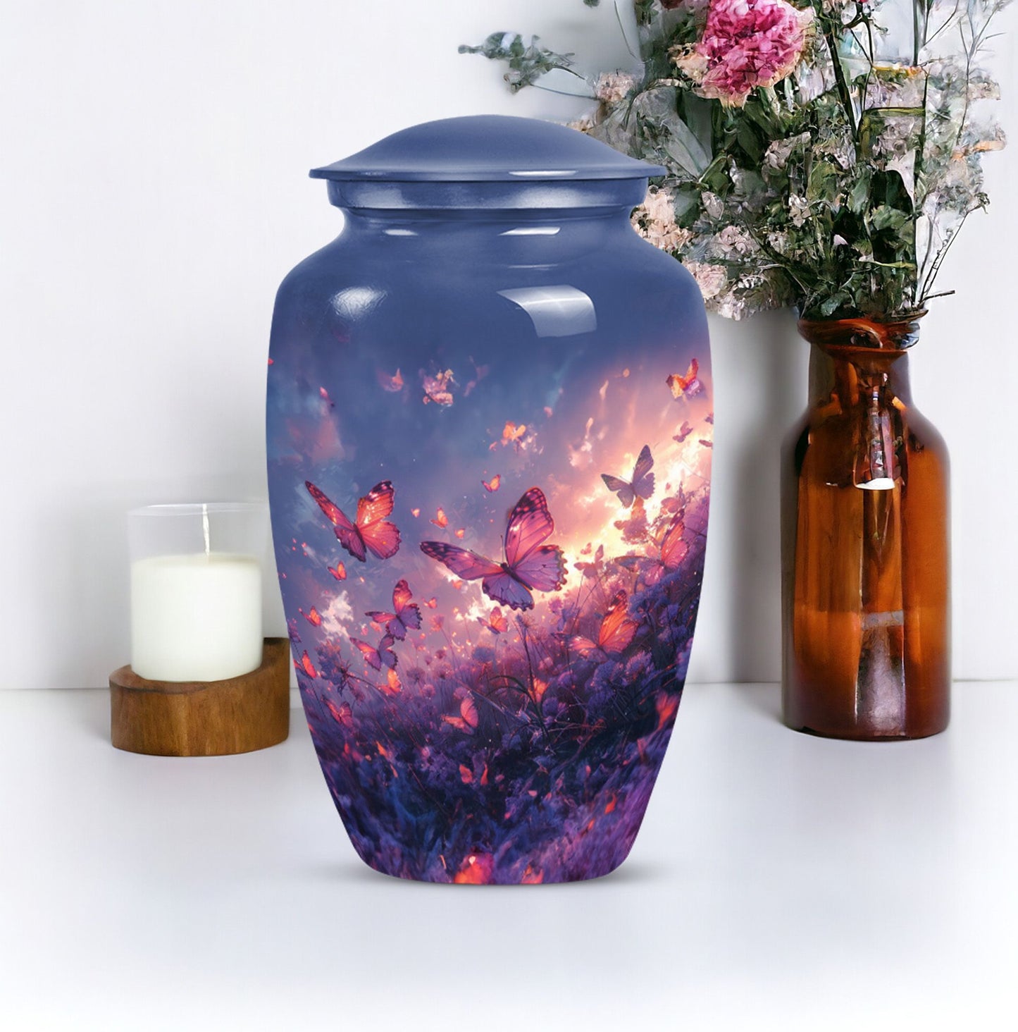 Purple Meadow 10-inch Classic Urn.