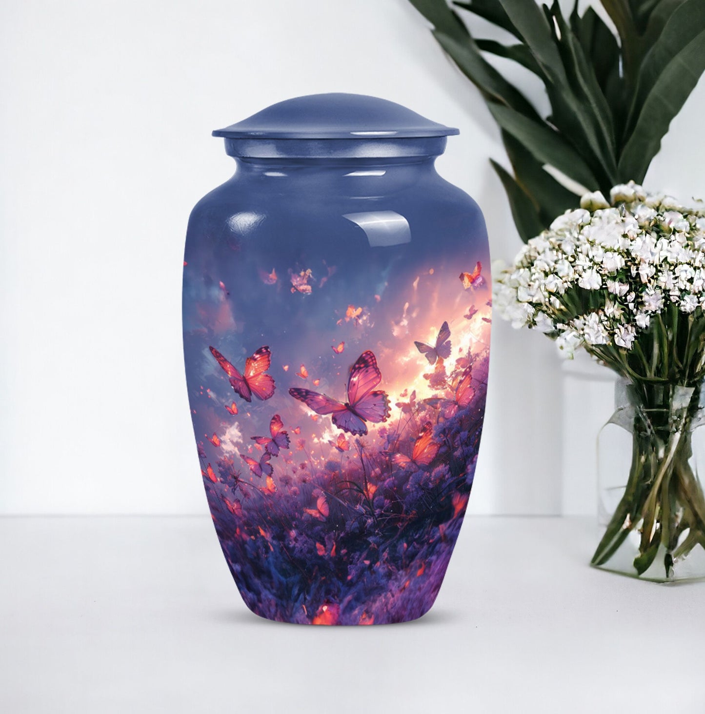 Purple Meadow 10-inch Classic Urn.