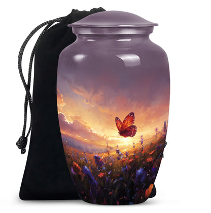 Purple meadow Cremation Urn for Ashes - Keepsake Urn