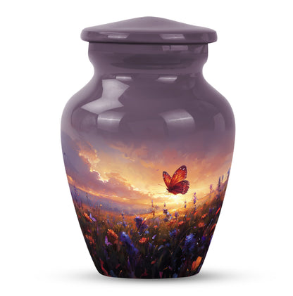 Purple meadow Cremation Urn for Ashes - Keepsake Urn