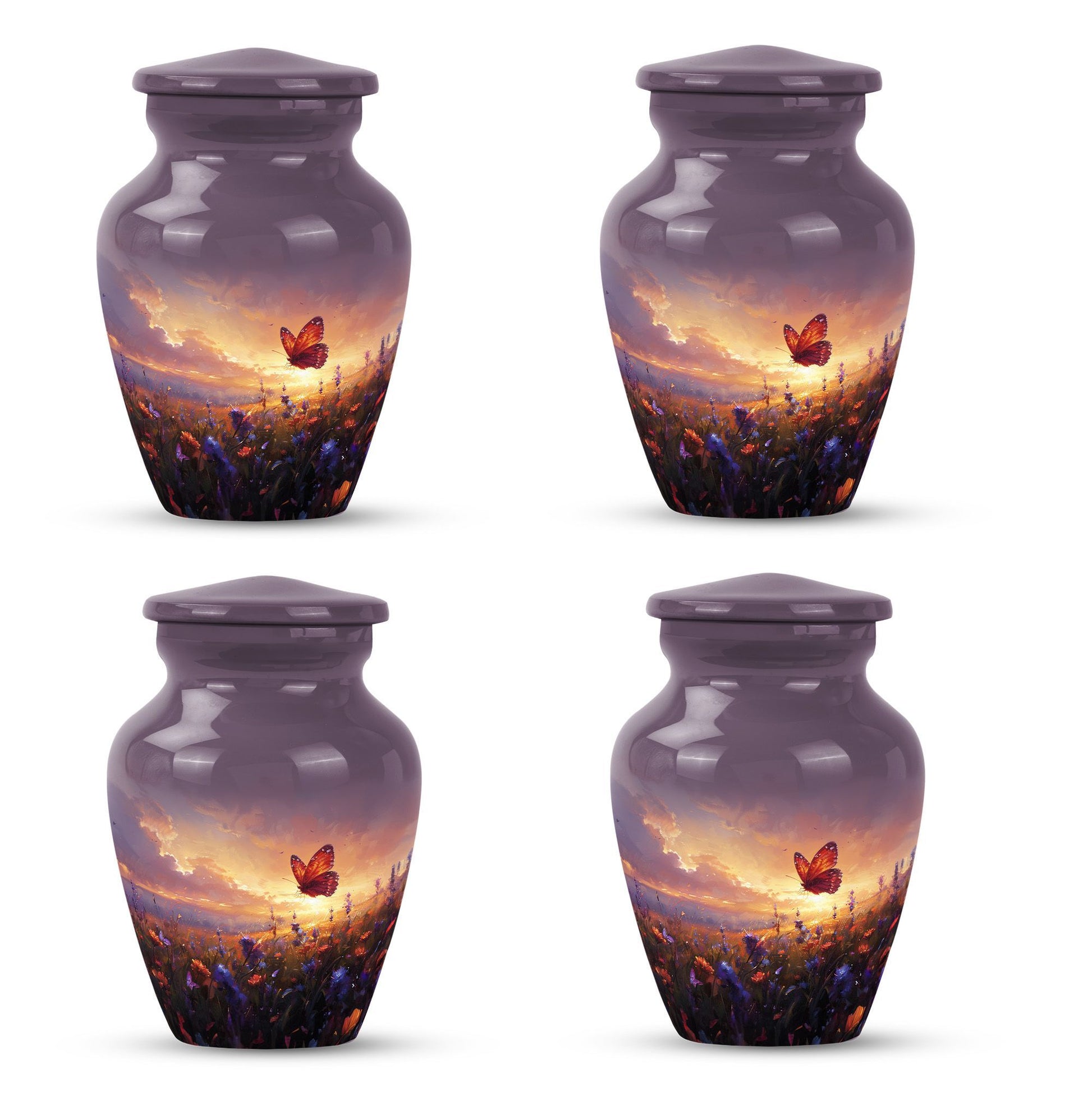 Purple meadow Cremation Urn for Ashes - Keepsake Urn