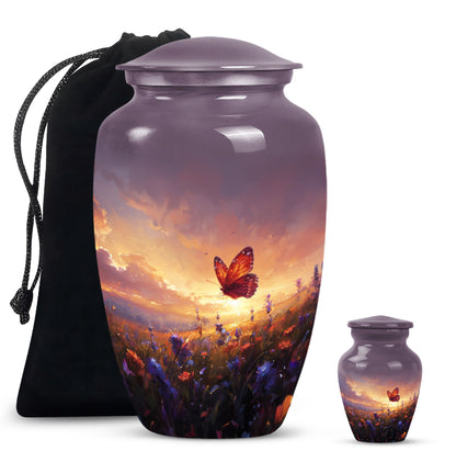 Purple meadow Cremation Urn for Ashes - Keepsake Urn