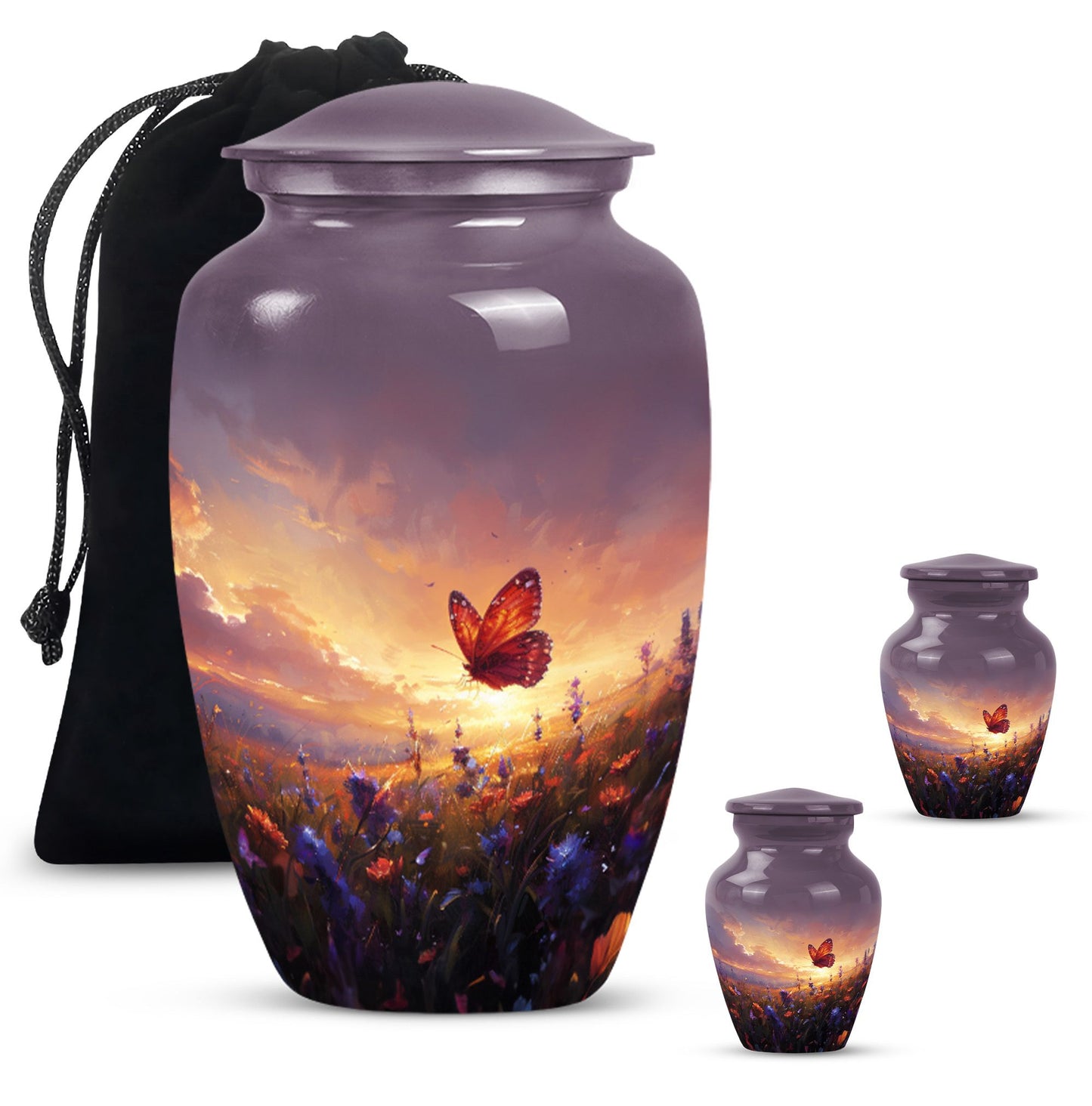 Purple meadow Cremation Urn for Ashes - Keepsake Urn