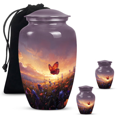 Purple meadow Cremation Urn for Ashes - Keepsake Urn