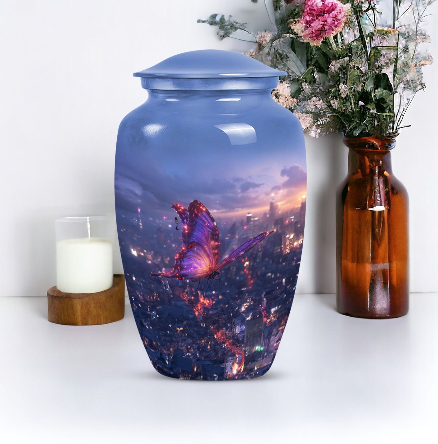  Purple Meadow Urn for women's cremation ashes