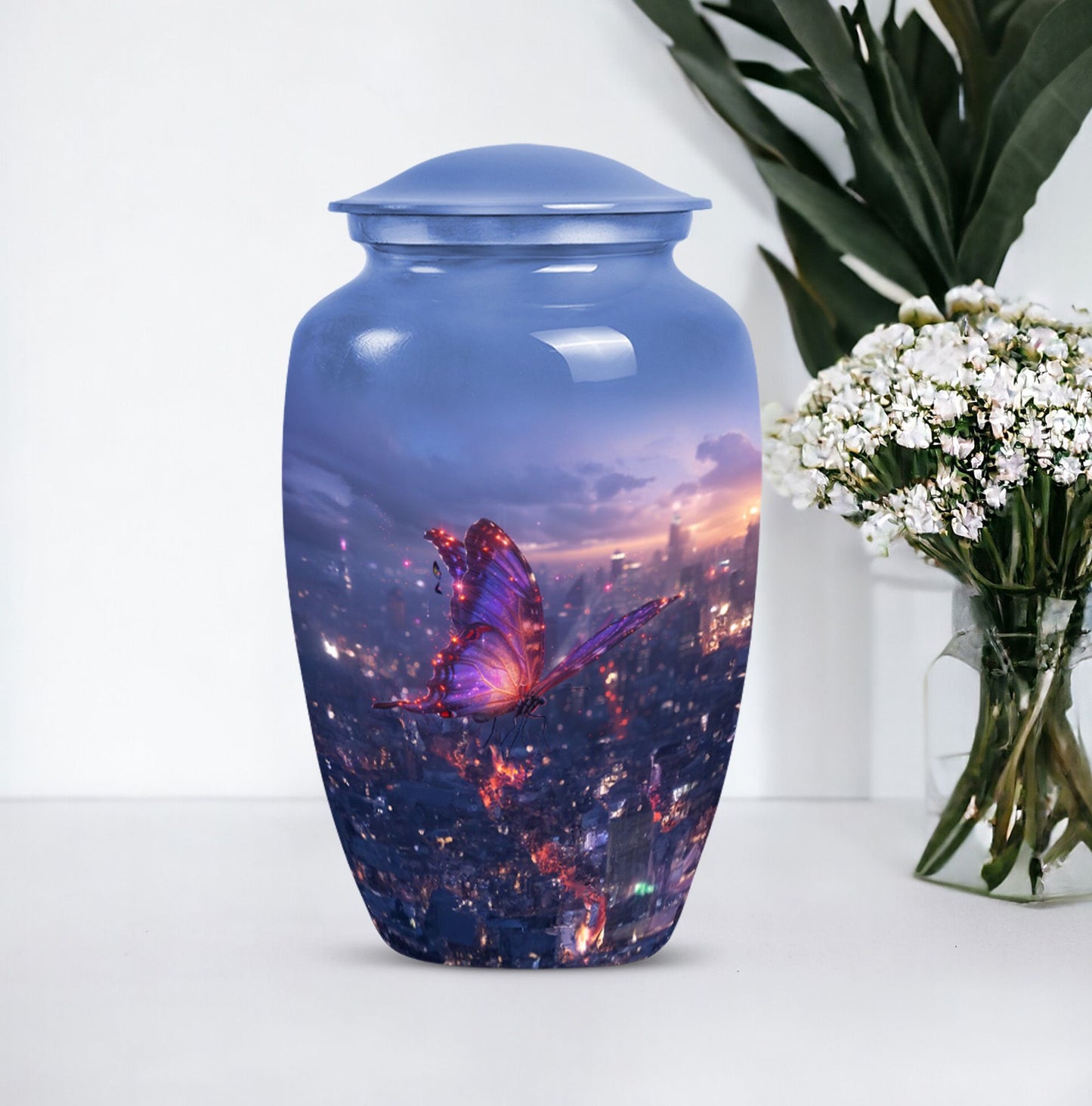  Purple Meadow Urn for women's cremation ashes
