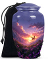 purple meadow urn for memorial funeral, urns for human ashes