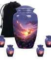purple meadow urn for memorial funeral, urns for human ashes