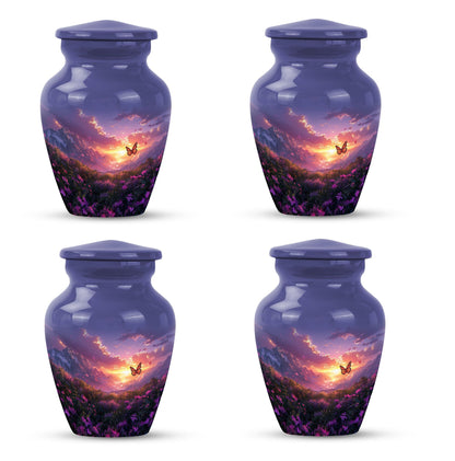 purple meadow urn for memorial funeral, urns for human ashes