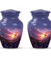 purple meadow urn for memorial funeral, urns for human ashes