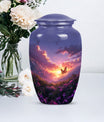 purple meadow urn for memorial funeral, urns for human ashes