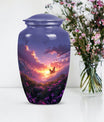 purple meadow urn for memorial funeral, urns for human ashes