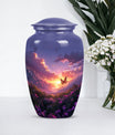 purple meadow urn for memorial funeral, urns for human ashes