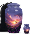 purple meadow urn for memorial funeral, urns for human ashes