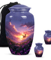 purple meadow urn for memorial funeral, urns for human ashes