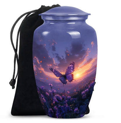 purple meadow classic urn for adult human ashes