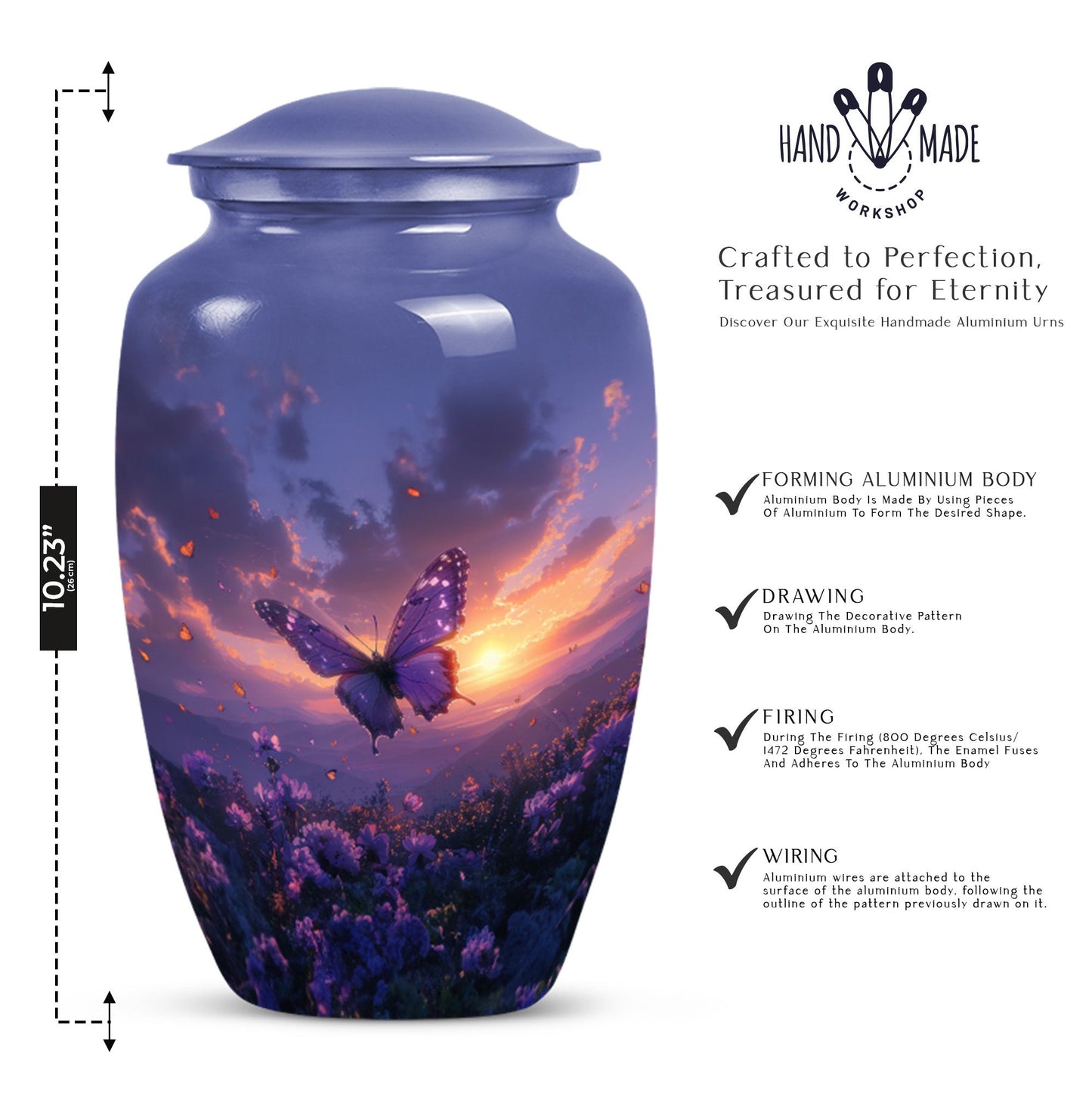 purple meadow classic urn for adult human ashes