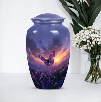 purple meadow classic urn for adult human ashes