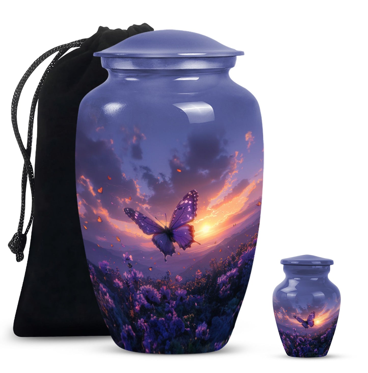 purple meadow classic urn for adult human ashes