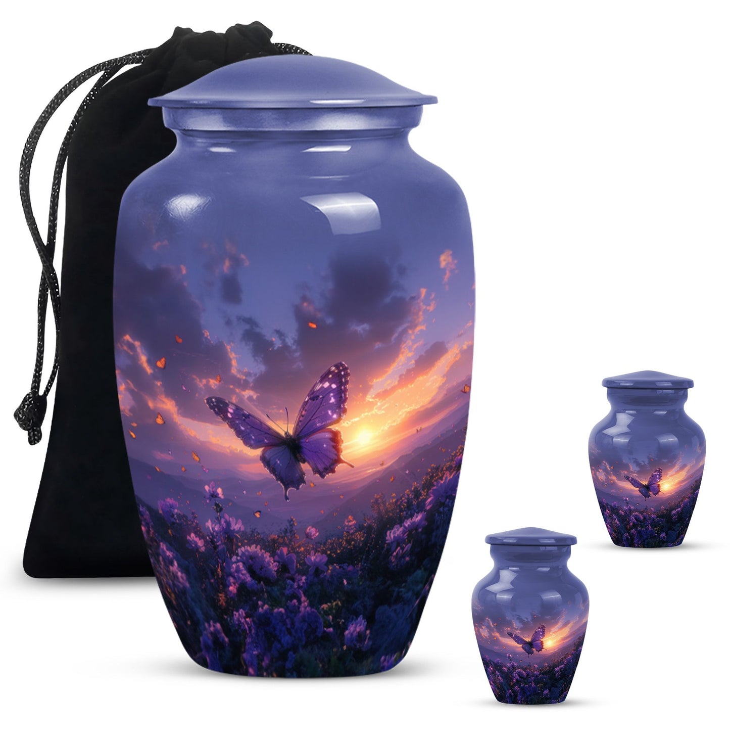 purple meadow classic urn for adult human ashes