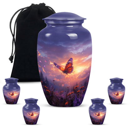 purple meadow cremation urn, Keepsake Urn