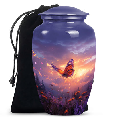 Personalized Butterfly Cremation Urn for Human Ashes - 10-inch, 200 cu in - Yatskia