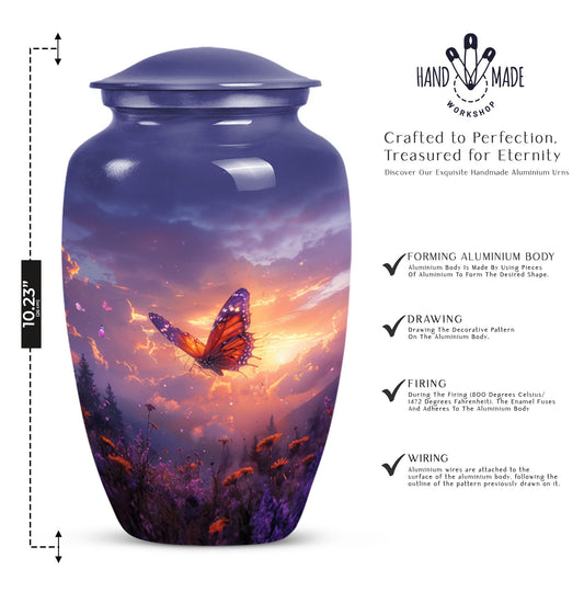 purple meadow cremation urn, Keepsake Urn
