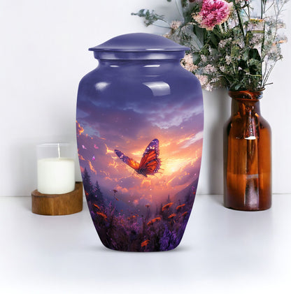 purple meadow cremation urn, Keepsake Urn