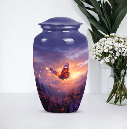 purple meadow cremation urn, Keepsake Urn