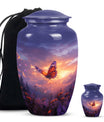 Monarch Butterfly Cremation Urn For Ashes - Purple Urns For Funeral