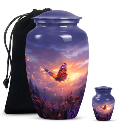Personalized Butterfly Cremation Urn for Human Ashes - 10-inch, 200 cu in - Yatskia