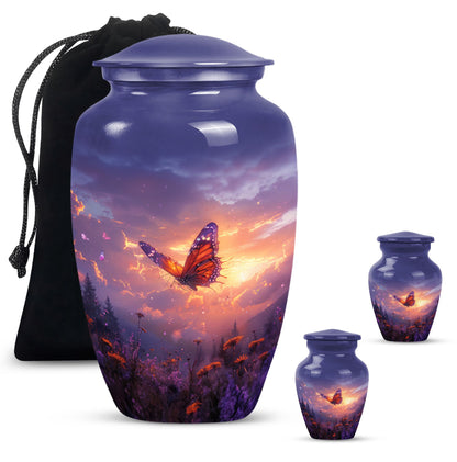 Personalized Butterfly Cremation Urn for Human Ashes - 10-inch, 200 cu in - Yatskia