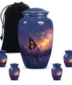Purple Meadow Urn For Ashes - Monarch Butterfly Funeral Urn For Women