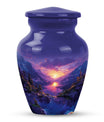 Purple Meadow Urn For Human Ashes Large - Mountain Valley Urn For Funeral