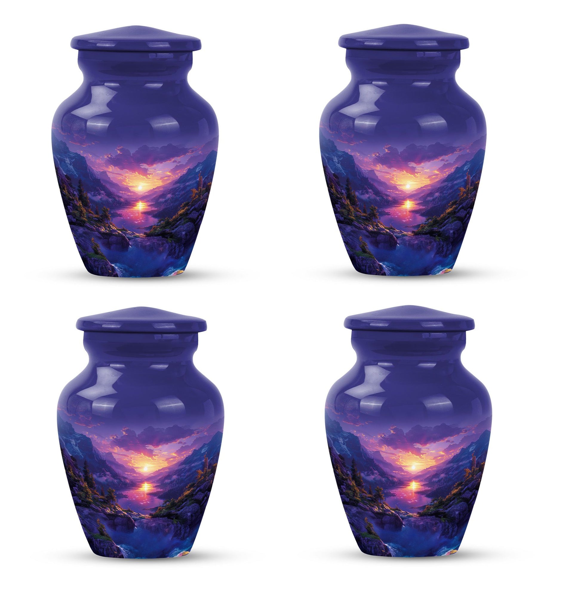 Purple Meadow Urn For Human Ashes Large - Mountain Valley Urn For Funeral