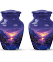 Purple Meadow Urn For Human Ashes Large - Mountain Valley Urn For Funeral