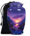 Purple Meadow Urn For Human Ashes Large - Mountain Valley Urn For Funeral