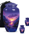 Purple Meadow Urn For Human Ashes Large - Mountain Valley Urn For Funeral