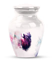 Howling Wolf Artistic Memorial Urn - White Cremation Urn For Ashes